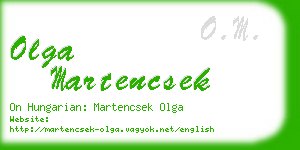 olga martencsek business card